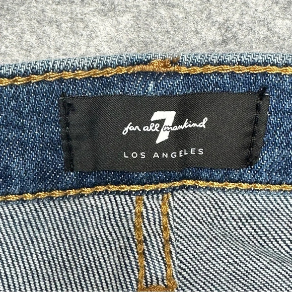 7 For All Mankind 50/50 Ripped High Waist Ankle Straight Leg Jeans. Sz: 28 - Picture 11 of 14